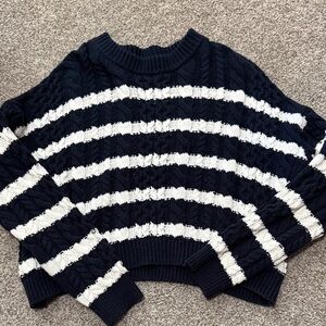 Jessica Simpson Navy and White Striped Sweater